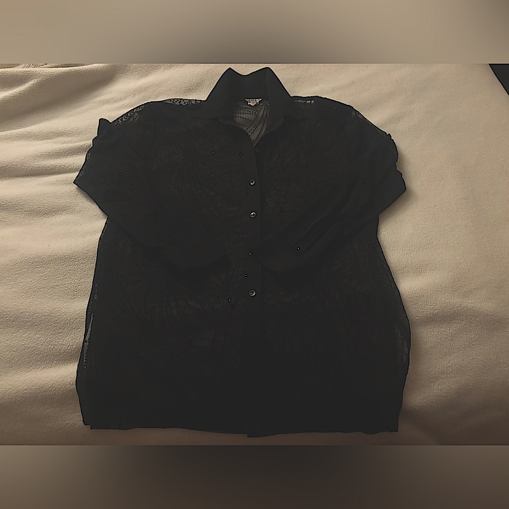 Black Sheer Sparkle Top!